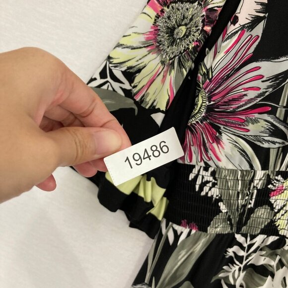 INC International Concepts Floral Wrap Stretch Knit Asymmetric Hem Midi Dress 2X - Picture 8 of 11